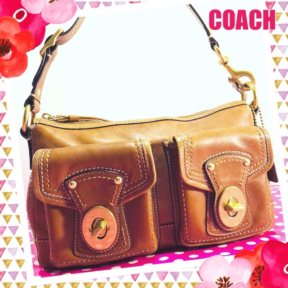 Coach Handbags - COACH Double Turnlock English Leather ShoulderBag